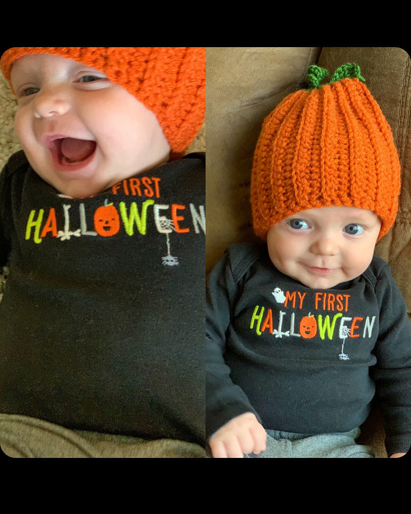 Crochet Baby Pumpkin Beanie